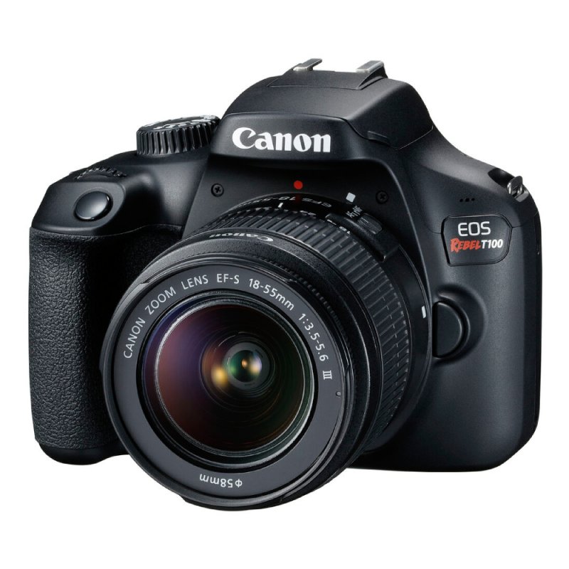 Câmera Fotográfica Digital Canon Eos Rebel T100 Dslr Com Lente Ef-s 18-55mm Preta E Kit De Acessórios