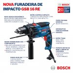 Furadeira de Impacto Bosch GSB-16-RE 850W 127V Azul com Maleta