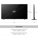 Smart TV TCL 98'' LED UHD 4K Google TV Dolby Vision IQ Preto 98P755