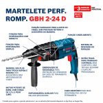 Martelete Rompedor Bosch GBH-2-24D Professional SDS Plus 820W 220V Azul com Maleta
